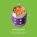 LunchBots Thermal 8 oz Triple Insulated Thermos - Hot 6 Hours or Cold 12 Hours - Leak Proof Thermos Soup Jar - All Stainless Interior - Navy Lid - Purple Dots by TinyTreasures Baby Boutique