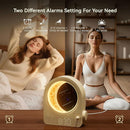 Sunrise Alarm Clocks for Bedrooms, Stepless Dimmable Moon Lamp Dual Alarm Clock Wake Up Light with 12Levels Volume for Heavy Sleepers, 10 Natural Sounds with 30/60/90min Timer Night Light by TinyTreasures Baby Boutique
