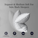 Hotel Grand Softy-Around Feather Down Pillows Queen Size Set of 2 Packs White Strip 100% Cotton Fabric Bed Pillows for All Position Sleepers,28"x20"/2 Packs by CozyNest Decor
