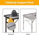 Small Folding Table 2FT Grill Table Foldable Camping Table Picnic Portable Mesh 2 Height Adjustable Outdoor Beach BBQ Black 23.6×15.7× 9.4/20.4inch by GreenHaven Gardens