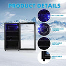 WANAI Mini Fridge Cooler 125Cans Beverage Refrigerator Glass Door Beverage Cooler for Beers Wine Juicer Adjustable Shelves LED Lights for Home, Office or Bar by CozyNest Decor