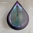 Wind Spinner Garden Indoor Outdoor Decor 3D Stainless Steel Metal Hanging Decorations, 3D Water Droplets Pattern Metal Wind Sculptures & Spinners Whirligig Gifts with 12inch(Green&Purple) by GreenHaven Gardens
