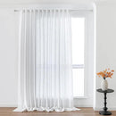 MYSKY HOME White Curtains 95 Inches Long Semi Sheer Drapes Light Filtering for Sliding Glass Door Window Treatments Soft Cotton Blend Panels Linen Look Farmhouse Style, 100" x 95", 1 Piece by CozyNest Decor