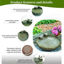 Bird Bath for Outside on Ground, 10 in Ceramic Birds Bath Bowl, Handmade Ground Bird Feeders and birdbath for Outdoors for Outdoors, Garden, Tabletop, Balcony and Lawn (Big - deep) by GreenHaven Gardens