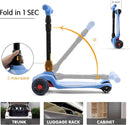 LOL-FUN Toddler Scooter for Kids Ages 3-12 Years Old Boy Girl with 3 Wheel LED Lights, Extra-Wide Childrens Foldable Kick Scooter Kids Ages 3-5 with 4 Adjustable Height and Lean-to-Steer by TinyTreasures Baby Boutique