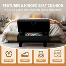 Ottoman Rectangular Storage Ottoman Bench, Faux Leather Footrest, Coffee Table, Stool Footstool with Hinged Lid for Living Room, Bedroom, Entryway, Black, 28.5"x19"x17.5" by CozyNest Decor