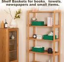 3 Pack Small Storage Baskets for Organizing, Cute Woven Decorative Gift Baskets for Shelves, Mini Closet Organizer Bins with Handles, 11.81''Lx7.87''Wx4.72''H-Green by CozyNest Decor