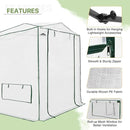 EAGLE PEAK 8x6 Portable Walk-in Greenhouse, Pop-up Indoor Outdoor Garden Green House, Zippered Doors and Windows, Heavy Duty Woven PE Top, White by GreenHaven Gardens