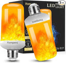 Hompavo 【Upgraded】 LED Flame Light Bulbs, 4 Modes Flickering Light Bulbs with Upside Down Effect, E26/E27 Base Flame Bulb for Halloween, Christmas, Indoor and Outdoor Decoration (White-2 Pack) by GreenHaven Gardens