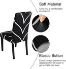 JQinHome Black Chair Covers for Dining Room Set of 4, High Stretch Removable Washable Parsons Chair Slipcover for Home Party Hotel Wedding Ceremony (4PCS, Geometric) by CozyNest Decor
