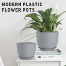 Plant Pots 10/9/8/7.5/7 inch Flower Pots with Multi Mesh Drainage Holes, Planters for Indoor Outdoor Garden Plants and Flowers. (Gray) by GreenHaven Gardens