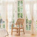 FMFUNCTEX Linen Sheer Pinch Pleated Curtains for Bedroom, Linen Flax Beige 63 Inch Length Sheer Curtain See Through Panels for Living Room, Natural Window Drapes for Farmhouse, Rod Pocket 2 Panels by CozyNest Decor