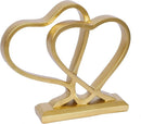 Gold Heart Sculpture for Living Room Decor Heart Decoration Gift for Her and Him Love Wedding Anniversary Couples Gift Modern Heart Statue for Home Coffee Table Dining Table Centerpiece Birthday Gift by CozyNest Decor