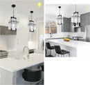 IKK Black Crystal Pendant Light for Kitchen Island, Luxury Water Ripple Glass Chandelier Lights Fixture, Modern Elegant Adjustable Pendant Lighting for Dining Room Bedroom, E12 Bulb, L6.5'' x H11.8'' by CozyNest Decor