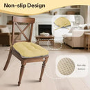 Non Slip Chair Cushions for Dining Chairs Set of 4 Kitchen Chair Cushions 18"x18"x3" Turfted Chair Pads Comfortable and Soft Seat Cushion with Ties, Yellow by CozyNest Decor