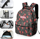 Red Cartoon Cherry Custom Kids Backpack 16.5 Inch for Boy Girl, Personalized Waterproof Child School Travel Bag with Name by TinyTreasures Baby Boutique
