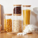 Glass Food Storage Jars with Lids[Set of 5], Perfect for Pasta, Cookies, Nuts, Coffee, Cereal, Flour, and More, Organize Your Kitchen and Pantry with these BPA-Free Glass Canisters by CozyNest Decor