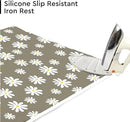 Encasa XO Ironing Mat/Pad (Large 48"x28") with 3mm Padding & Silicone Iron Rest for Steam Pressing on Tabletop or Bed - Heat Resistant, Portable, Quilting & Travel Blanket - Daisy Grey by CozyNest Decor