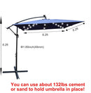 8x8FT Patio Umbrella, Outdoor Offset Umbrella with Cross Base and Crank, Square Cantilever Umbrella with Solar Lights, Hanging Market Umbrella with 8 Rids for Pool, Deck, Backyard (Navy Blue) by GreenHaven Gardens
