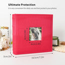 RECUTMS 4x6 Photo Album with Memo Mini Photo Book Pack of 50 Sheets Hold 100 Photos, Leather Cover Picture Album with Window for Memories Couple Valentines Baby Wedding Family (Pink) by TinyTreasures Baby Boutique