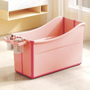 Collapsible Baby Bathtub Foldable Bathtub for Toddler Portable Large Foldable Bath Tub Bathtub for Kids Petite with Thermometer and Storage Basket (Pink) by TinyTreasures Baby Boutique