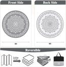 Pauwer Waterproof Outdoor Rug 8ft, Reversible Plastic Straw Patio Camping Rug, Indoor Outdoor RV Mat Carpet for Deck, Camper, Porch, Balcony, Backyard, Picnic, Floral Grey by GreenHaven Gardens