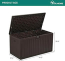 YITAHOME 150 Gallon Double-Wall Deck Box with Side Handles, Outdoor Large Storage for Patio Furniture Cushions, Garden Pool Accessories, Water Resistant & Lockable by CozyNest Decor