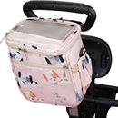 Baby Stroller Organizer Bag，Small Diaper Bag - Universal Stroller Organizer With Insulated Cup Holder,Pocket With Baby Wipes Dispenser，Adjustable Shoulder Strap(pink) by TinyTreasures Baby Boutique
