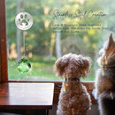 Dog Memorial Gifts, Unique Loss of Pet Sympathy Idea, Green Crystal Ball Rainbow Suncatcher with Paw Print for Cat or Dog Remembrance and Bereavement by GreenHaven Gardens