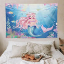 HZOHNAGO Mermaid Girls Tapestry Watercolor Mermaid Princess Pattern Printed Wall Tapestry Wall Hanging for Bedroom Living Room Dorm 90" W x 60" H by CozyNest Decor