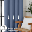Simplebrand Ava Denim Blue Short Blackout Curtains for Bedroom 54 Inches Long 2 Panels Set, Solid Thermal Insulated, Energy Saving Window Treatment Curtains Blackout Drapes, W40 x L54 Inch, Denim Blue by TinyTreasures Baby Boutique