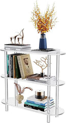 Clear Bookshelf, Acrylic Bookcase with Open Book Shelf Console Table for Entryway Office Living Room Bedroom (3 Tier Clear) by CozyNest Decor