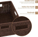 OIAHOMY Wicker Basket, Paper Shelf Basket with Built-in Handles, Rectangular Wicker Storage Bin for Pantry, Shelves, 1 Pack-Brown by TinyTreasures Baby Boutique