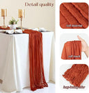 Sioloc Terracotta Table Cloth Cheesecloth Table Runner 10ft Rustic for Tea Wedding Party Baby Bridal Centerpiece Fall Decor for Home Halloween Thanksgiving by CozyNest Decor