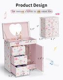 Vlando Musical Jewelry Box for Girls, Large Kid Music Box with Ballerina for Birthday Bedroom Decor, 4 Layer Girl Jewelry Gifts for Girls Kids - Fantasy by TinyTreasures Baby Boutique
