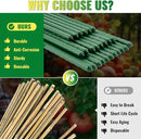 Premium Garden Stakes 58 Inch 5ft 25 Pack, Heavy Duty Tomato Plant Stakes for Outdoor Plants, Rust Resistant Metal Garden Poles and Sticks for Vegetables, Flowers, and Climbing Plants (green, 58 Inch) by CozyNest Decor