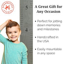 Wooden Growth Chart – Kids Height Chart, Wall Measurement for Kids, Height Chart for Wall, Growth Ruler for Children – “Love Grows Here” Gray (63" x 6.7") by TinyTreasures Baby Boutique