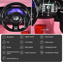 Costzon Ride on Car, 12V Licensed Volkswagen Beetle Battery Powered Vehicle w/Remote Control, Spring Suspension, Lights, USB, Horn, Music, 4 Wheeler for Boy Girl Gift, Electric Car for Kids, Pink by TinyTreasures Baby Boutique