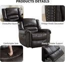 CANMOV Leather Recliner Chair, Classic and Traditional Manual Recliner Chair with Comfortable Arms and Back Single Sofa for Living Room, Dark Grey by CozyNest Decor