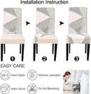 JQinHome White Chair Covers for Dining Room Set of 6, High Stretch Removable Washable Parsons Chair Slipcover for Home Party Hotel Wedding Ceremony (6PCS, Geometric) by CozyNest Decor