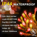 KNONEW 403ft 1000 LED String Lights Outdoor Christmas Lights 8 Modes & Timer Fairy Light Plug in Waterproof LED String Lights for Xmas Yard Tree Wedding Decorations (Red and Warm White) by GreenHaven Gardens