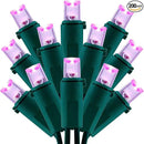 200 Count Pink Wide Angle LED Christmas Lights, 66 ft Green Wire UL Certified Commercial Grade 5mm Holiday String Light Set (Pink) by CozyNest Decor