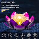 Solar Light Outdoor(2Pack), Art Crackle Globe Glass Lotus Decoration, Solar LED Waterproof Purple Metal Flower Lights for Patio,Lawn,Walkway,Tabletop by CozyNest Decor