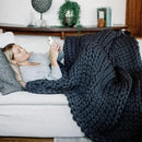 Nuzzie Chunky Knit Weighted Blanket - Breathable, Cooling, Hand Made Knit Throw Blanket for Sleep - Machine Washable, Stylish Decor Design (Charcoal, Queen | 22lbs | 60"x80") by CozyNest Decor