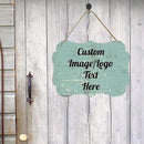 Personalized Wooden Welcome Sign Front Door Decor Home Sign Customized Image/Text Hanging Farmhouse Decorations for Home Office 11.2 * 8 Inch by CozyNest Decor