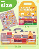 Benresive Reusable Sticker Book for Toddlers 2-4 Years, Fun Travel Stickers for Kids, Waterproof Sticker Books for Toddlers 1-3, Crafts Activities for Todddlers 1-3 2-4 3-5 - Kitchen by TinyTreasures Baby Boutique