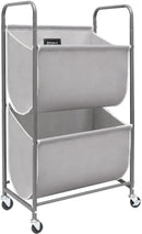 STORAGE MANIAC 80 Liters Vertical Rolling Laundry Hamper, 2 Section Laundry Sorter with Wheels and 2 Breaks, 2-tier Laundry Baskets for Small Space, Dorm, Laundry Room, Closet, Bathroom, Gray 2-tier by CozyNest Decor