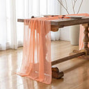 Fresh Salmon Cheesecloth Table Runner Peach Echo Gauze 120 Inch 10 FT Boho Cheese Cloth Table Runner for Wedding Baby Shower Bridal Shower Party Sheer Centerpiece Home Decorations by CozyNest Decor
