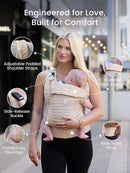 GROWNSY Baby Carrier Newborn to Toddler, Breathable Mesh Carrier(7-44lbs) with One-Click Sliding Clasp, Head Support, Ergonomic Design and Hands-Free Comfort, Almond Beige by TinyTreasures Baby Boutique