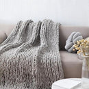 Chunky Knit Blanket Throw 48"*71", Hand Knitted Warm Chenille Throw Blanket, Home Decor Soft Thick Yarn Cable Knit Blanket,Soft Breathable Fleece Banket Christmas for Couch Bed Sofa Best Gift (Gray) by CozyNest Decor